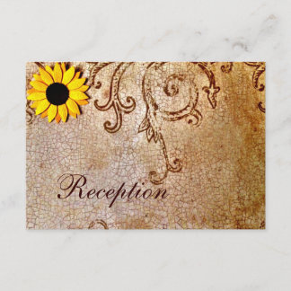 Rustic Shabby SunblommBrown Bröllop Card Inbjudningar