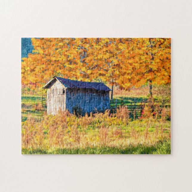 Rustic Shed - Fall Foliage Puzzle Pussel (Horisontell)