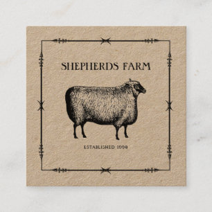 Rustic Sheep Järn Arrows Kraft Anpassningsbar Farm Fyrkantigt Visitkort