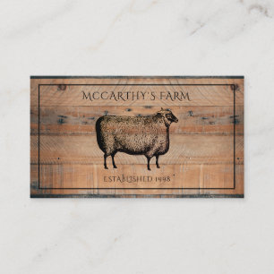 Rustic Sheep Shiplap Barn Wood Anpassningsbar Farm Visitkort