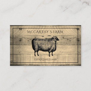 Rustic Sheep Shiplap Barn Wood Anpassningsbar Farm Visitkort
