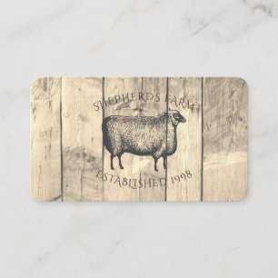 Rustic Shiplap Sheep Barn Wood Anpassningsbar Farm Visitkort