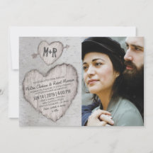 Rustic Silver Birch Träd Photo Bröllop