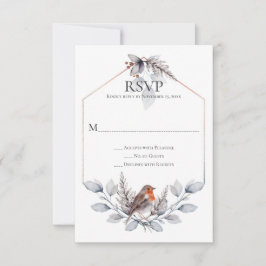 Rustic Silver Grått Rust Botanicals Bird OSA Kort