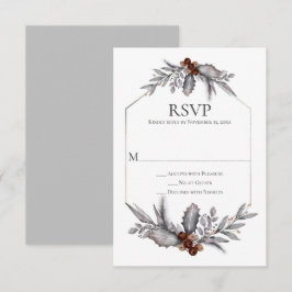 Rustic Silver Grått Rust Brown Berries OSA Kort