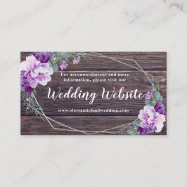 Rustic Silver & Lila Blommigt Bröllop webbplats Tilläggskort