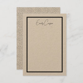 Rustic Simple Black Polka Dot Gräns Monogram Tack Kort