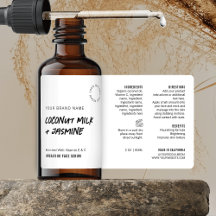 Rustic Simple Black White 2 OZ Dropper Flaska-etik