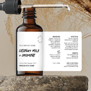 Rustic Simple Black White 2 OZ Dropper Flaska-etik Fraktsedel