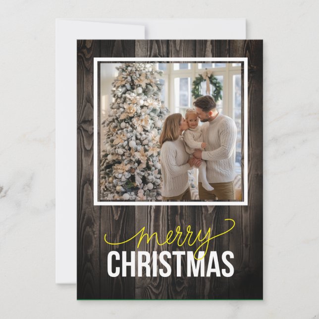 Rustic Simple Family-jul Julkort (Framsida)