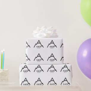 Rustic Simple Mountain Bröllop Anpassningsbar Presentpapper