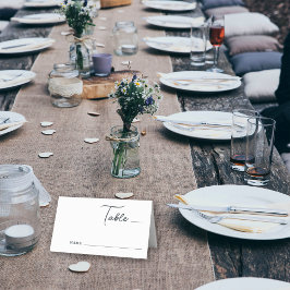 Rustic Simple Mountain Gräs Träd Forest Bröllop Placeringskort