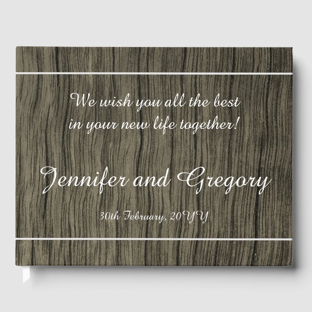 Rustic, Simple och Elegant bröllop Guest Bok (Framsida)