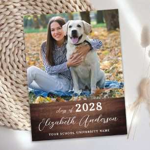 Rustic Simple Photo Personlig Studenten Meddelande Vykort