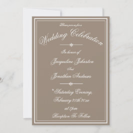Rustic Simple Script Name Chic Stone Wedding  Inbjudningar