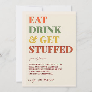 Rustic Simple Thanksgiving Middag Feast Party Invi Inbjudningar