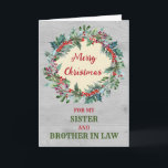 Rustic Sister och Brother i Law God jul Kort<br><div class="desc">God jul för syster och bror i ett juridiskt kort med en rustik vattenfärgad julklapp och tankfull vers.</div>