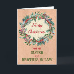 Rustic Sister och Brother i Law God jul Kort<br><div class="desc">God jul för syster och bror i ett juridiskt kort med en rustik vattenfärgad julklapp och tankfull vers.</div>