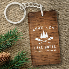 Rustic Sjö House Boat Oars Träd Wood 2 Side