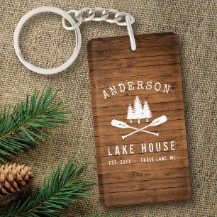 Rustic Sjö House Boat Oars Träd Wood 2 Side