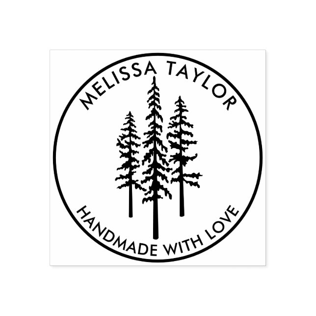 Rustic Skapar din egen Gräs Träd-familj Namn Stämpel (Tryck)