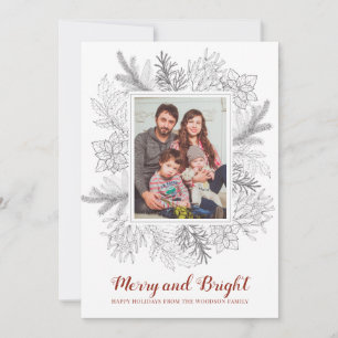 Rustic Sketch Merry och Bright Jul Photo Car