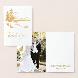 Rustic Skogen Land Tack med Photo Folierat Kort