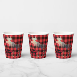 Rustic Skogen Moose Red Play Add Namn Papprare Kop