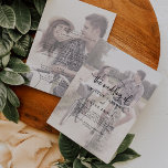 Rustic-skript | Foto framsida och baksida Bröllop Inbjudningar<br><div class="desc">Den här roliga skript som ramlade in en inbjudan till foto och bak-bröllop är perfekt för ett landsbyggsbröllop. Den enkla och moderna svarta och vita designen har en unik liten, handskriven kalligrafiskrift med en contemporary minimalistisk boho stil. Anpassa den med 2 förlovningars foton, en på framsidan och en på baksidan....</div>