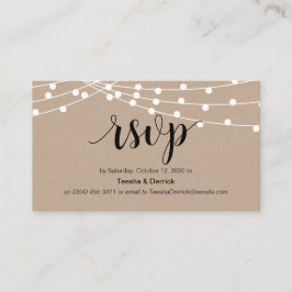 Rustic-skript, kraft, ljus, Bröllop OSA Tilläggskort