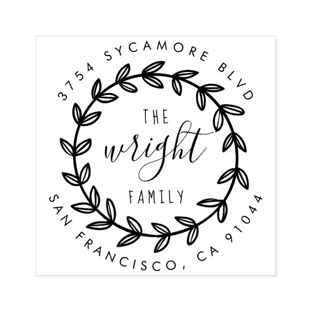 Rustic-skript | Returadress av andedräkt i Hand pl Stämpel (Tryck)