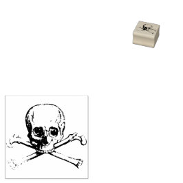 Rustic Skull och Crossbone Vintage Rubber Frimärke Stämpel