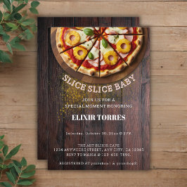 Rustic Slice Pizza Baby Shower Inbjudningar