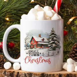 Rustic Small Town Jul Farmhouse Kaffemugg