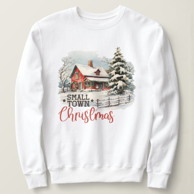 Rustic Small Town Jul Farmhouse T Shirt (Design framsida)