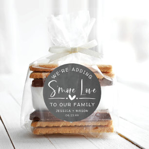 Rustic S'more Kärlek Favor Classic Round Sticker Runt Klistermärke