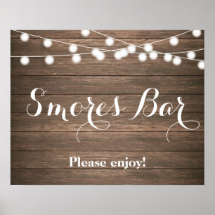 Rustic Smores Pub med String ljus Poster