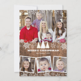 Rustic Snöflingor 4 Photo Collage jul Julkort