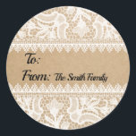 Rustic Snöre Anpassningsbar to/from Gift-etikettet Runt Klistermärke<br><div class="desc">Rustic Snöre Anpassningsbar to/from Gift Label Stickers. Om du vill anpassa dig ytterligare klickar du på knappen "anpassa" för att ange din information. Om du vill ändra mallen ytterligare klickar du på länken "anpassa ytterligare". *Snöre från SatoshiStock och Freepik.com</div>