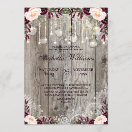 Rustic Snöre Burk Wood String Ljus |Möhippa Inbjudningar