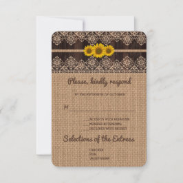 Rustic Snöre Burlap Wood Bröllop OSA Kort