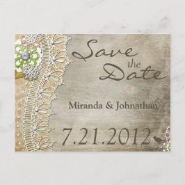 Rustic Snöre Distress Wedding Reception Spara Meddelande Vykort