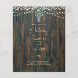 Rustic Snöre Gypsophila Ljus Mason Burk Bröllop