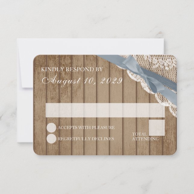 Rustic Snöre och Barn Wood Bröllop OSA Inbjudningar (Framsida)