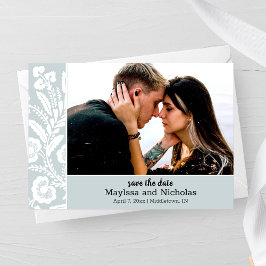 Rustic Snöre Photo Save Date Card Spara Datumet