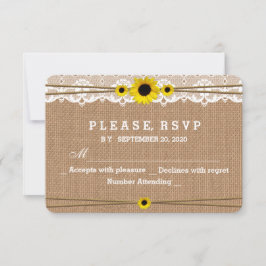 Rustic Snöre, Sol Flowers, Burlap Bröllop OSA