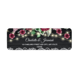 Rustic Snöre String Ljus Bröllop Returadress Etikett