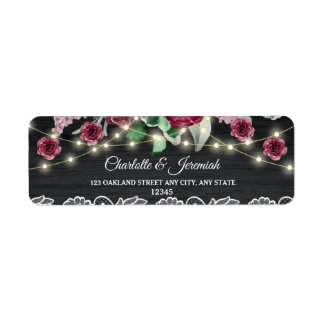 Rustic Snöre String Ljus Bröllop Returadress Returadress Etikett