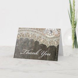 Rustic Snöre Vintace Wood, tack. Tack Kort