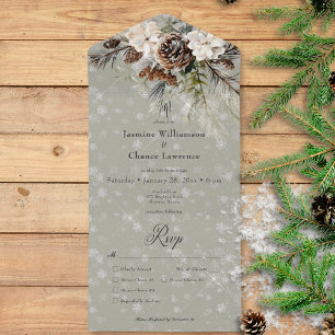Rustic Snowfall Gräs & White Blommigt Sage Middag